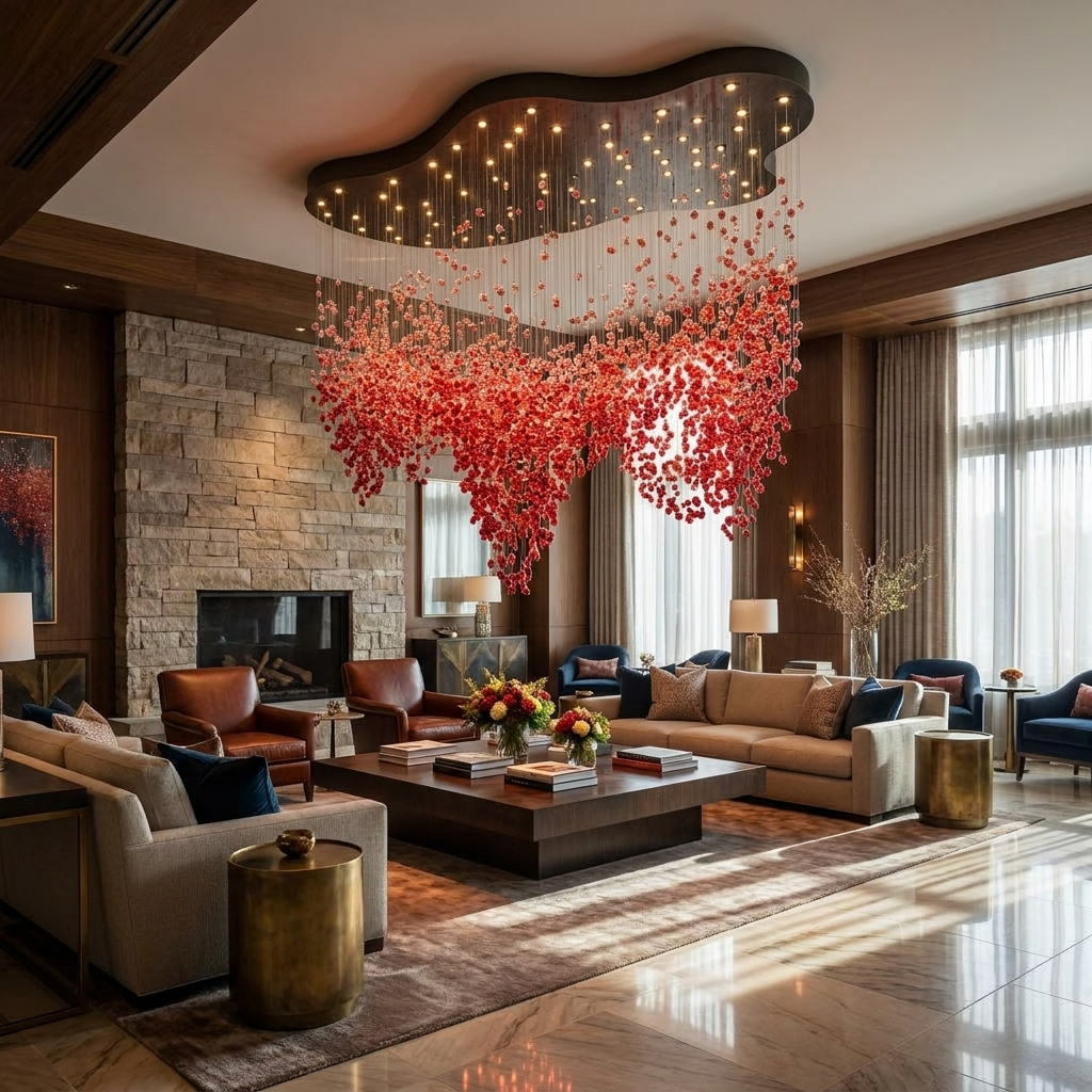 Roselle LED Glass Cascade Chandelier