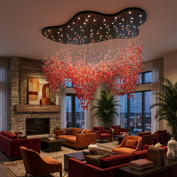 Roselle LED Glass Cascade Chandelier