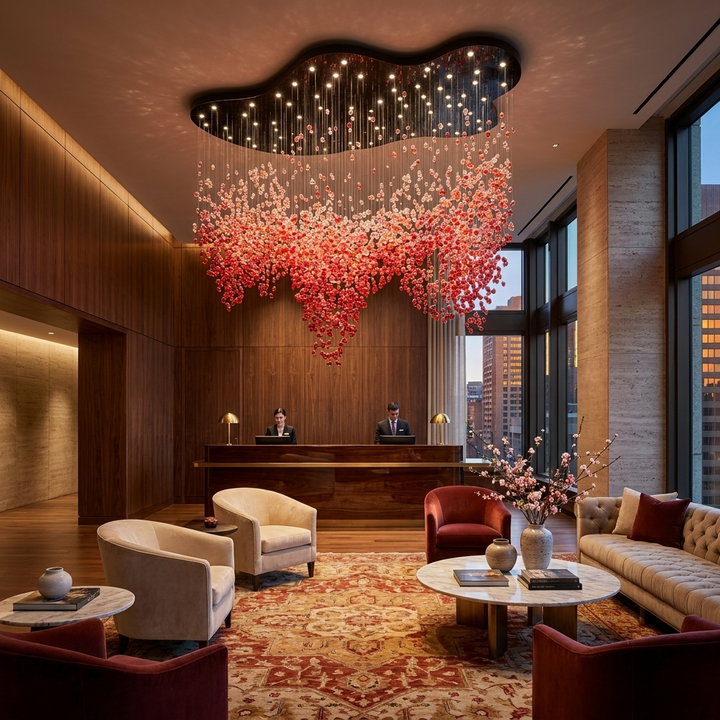 Roselle LED Glass Cascade Chandelier