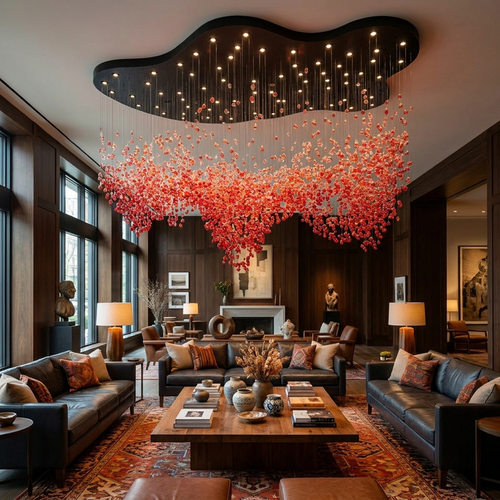 Roselle LED Glass Cascade Chandelier