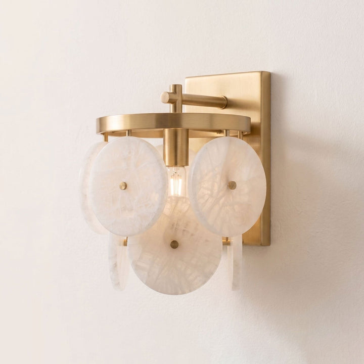 Rosette Alabaster Disc Sconce - Vakkerlight