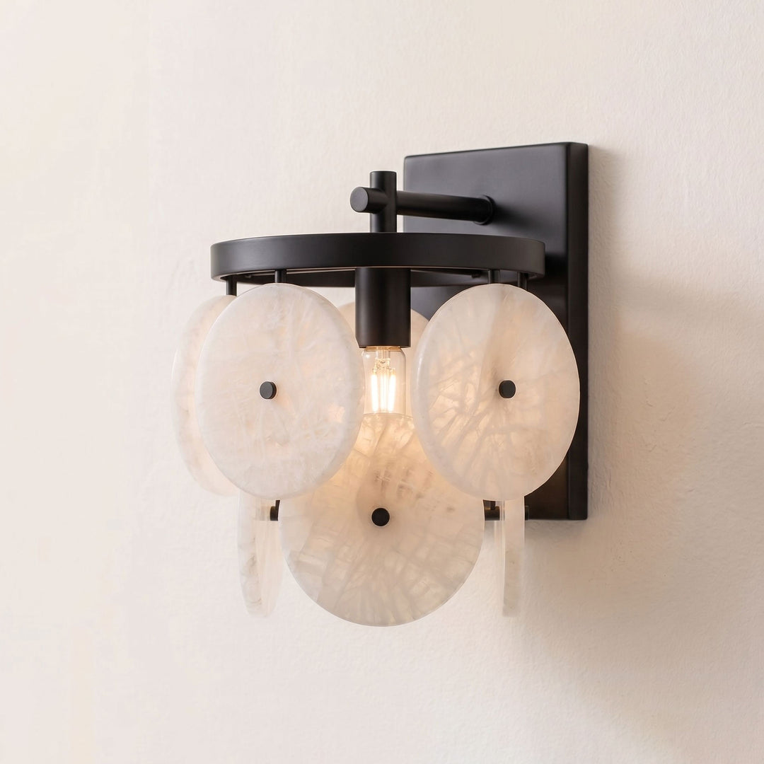 Rosette Alabaster Disc Sconce - Vakkerlight