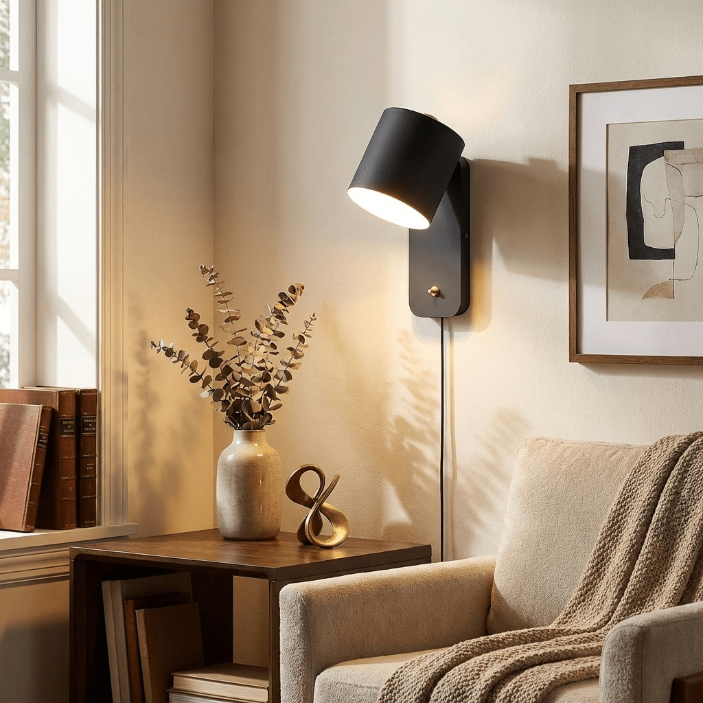 Rotatable Cylinder Plug-in Wall Lamp