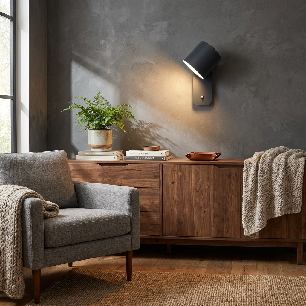 مصباح حائط اسطواني قابل للتدوير