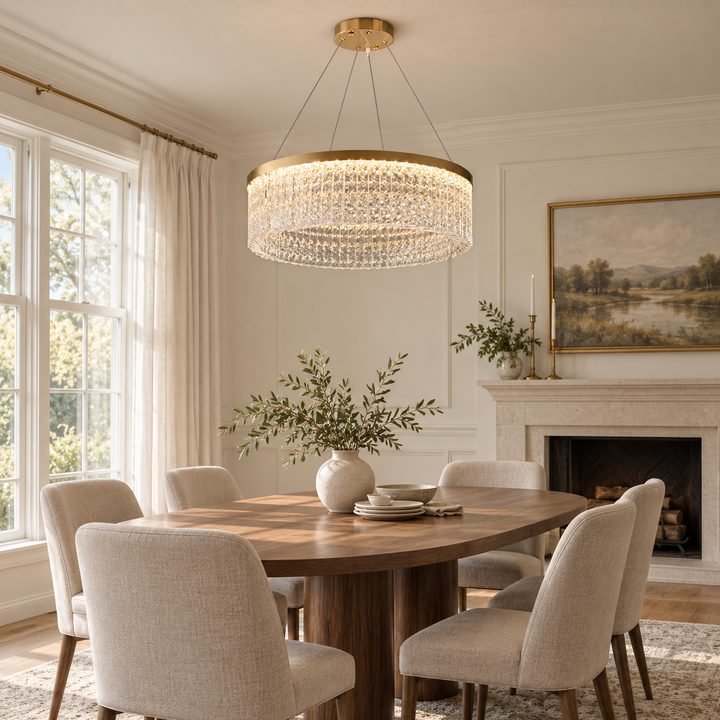 Round Halo Crystal Kronleuchter