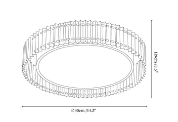 Ronde Geplooide Plafondlamp — Dimension drawings 1