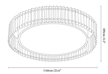 Ronde Geplooide Plafondlamp — Dimension drawings 3