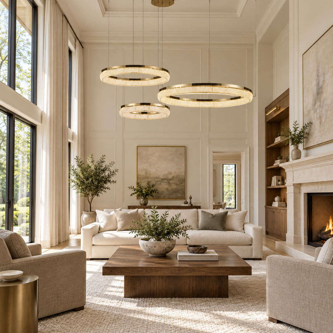Round Ring Crystal Chandeliers