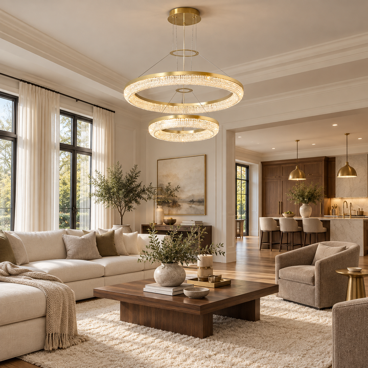Round Ring Crystal Chandeliers