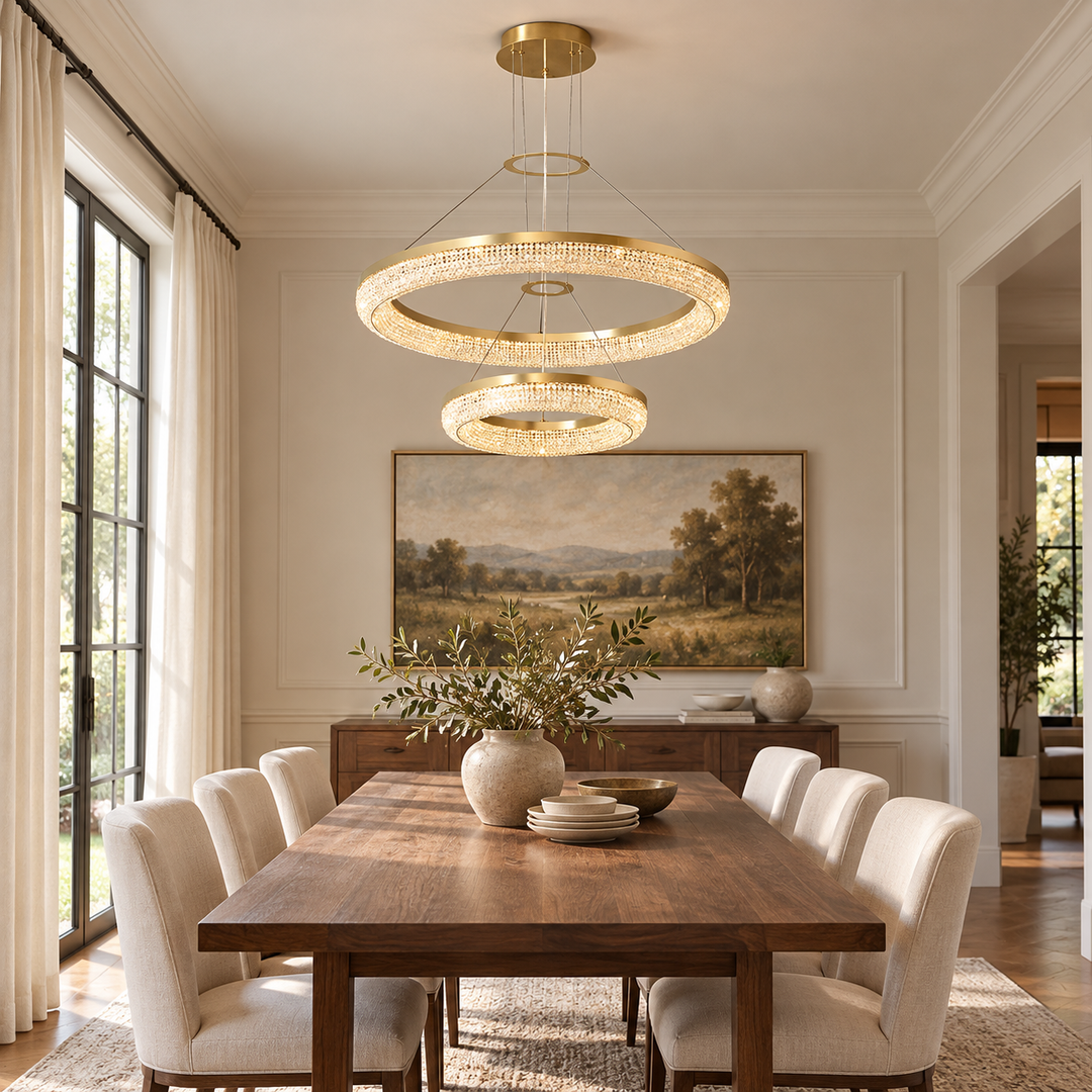 Round Ring Crystal Chandeliers
