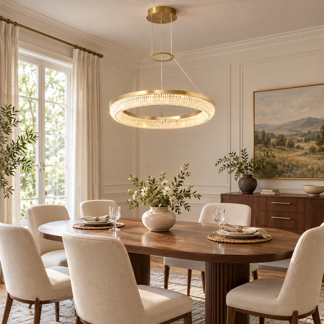 Round Ring Crystal Chandeliers