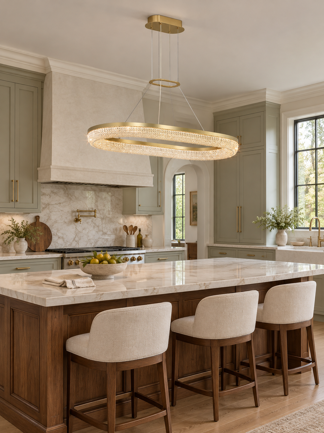 Round Ring Crystal Chandeliers
