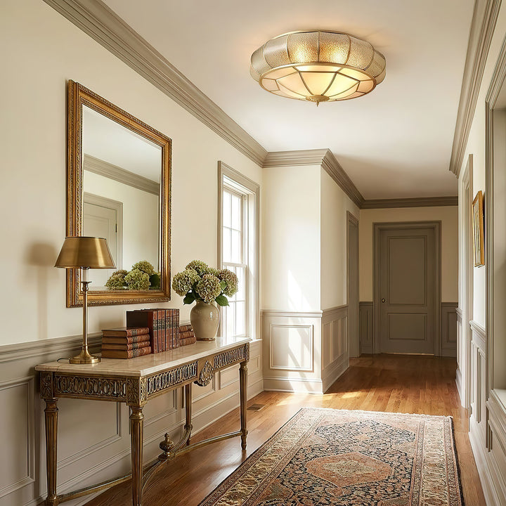 Round Textured Glass Ceiling Light - Vakkerlight