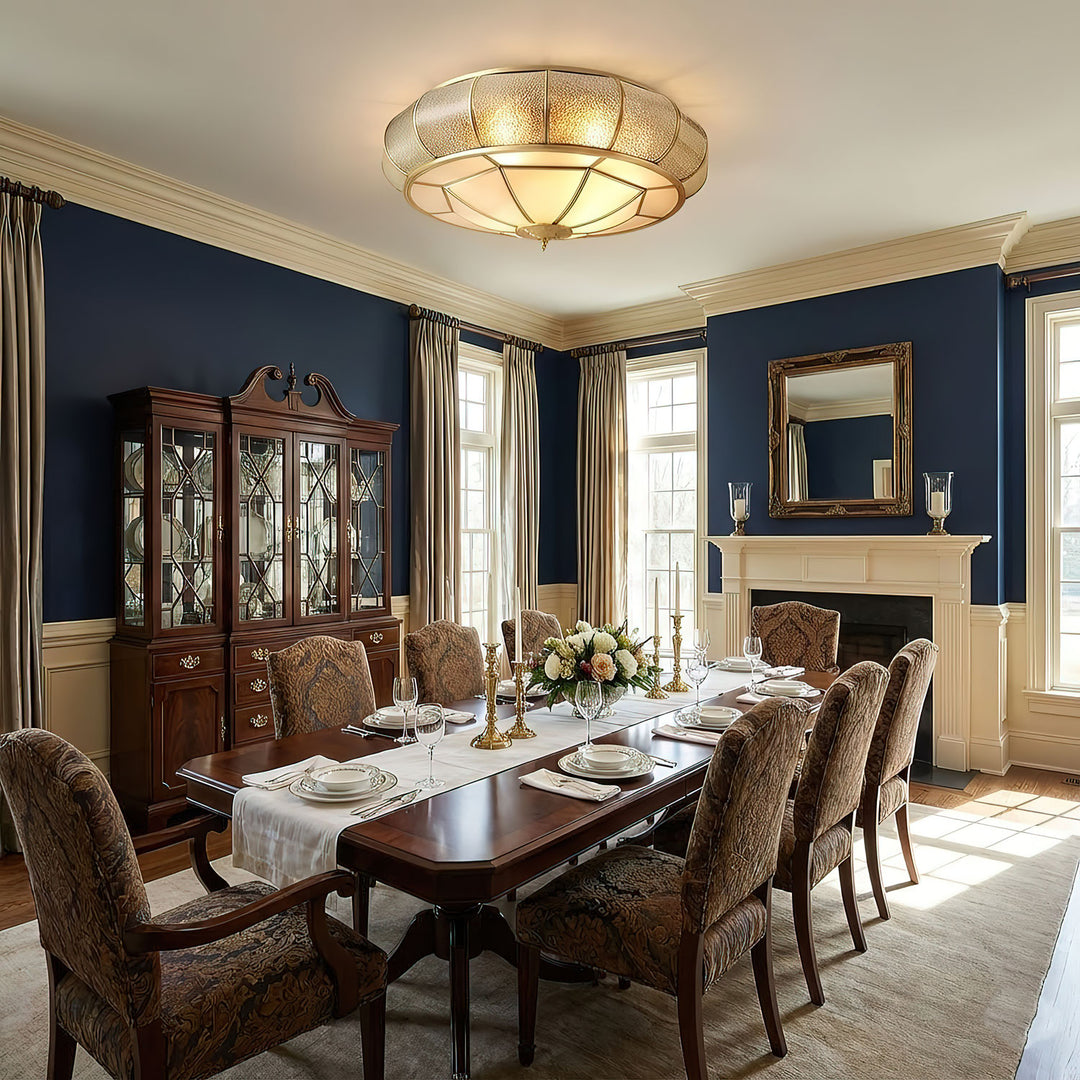 Round Textured Glass Ceiling Light - Vakkerlight