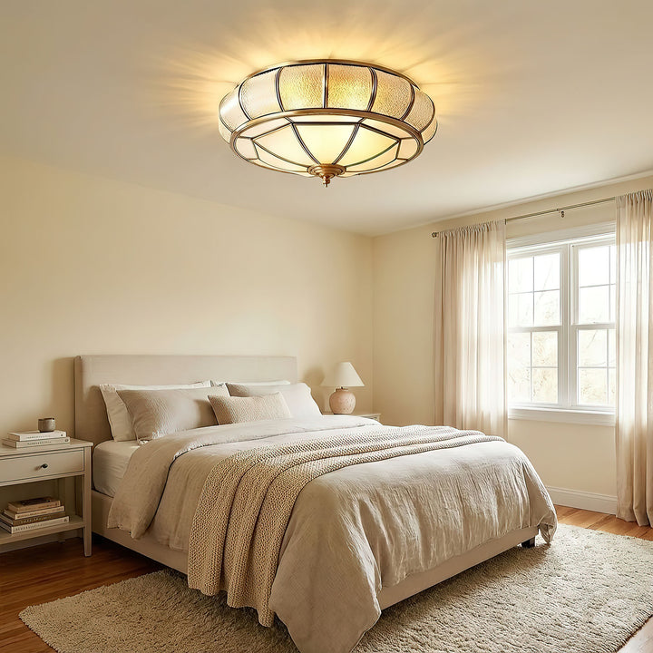 Round Textured Glass Ceiling Light - Vakkerlight