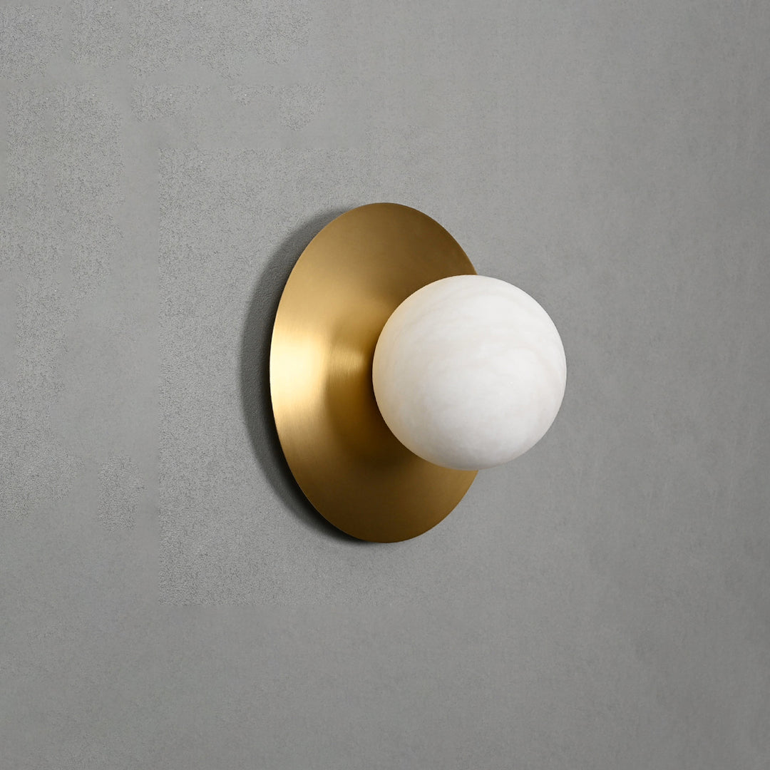 Round Alabaster Orb Sconce - Vakkerlight