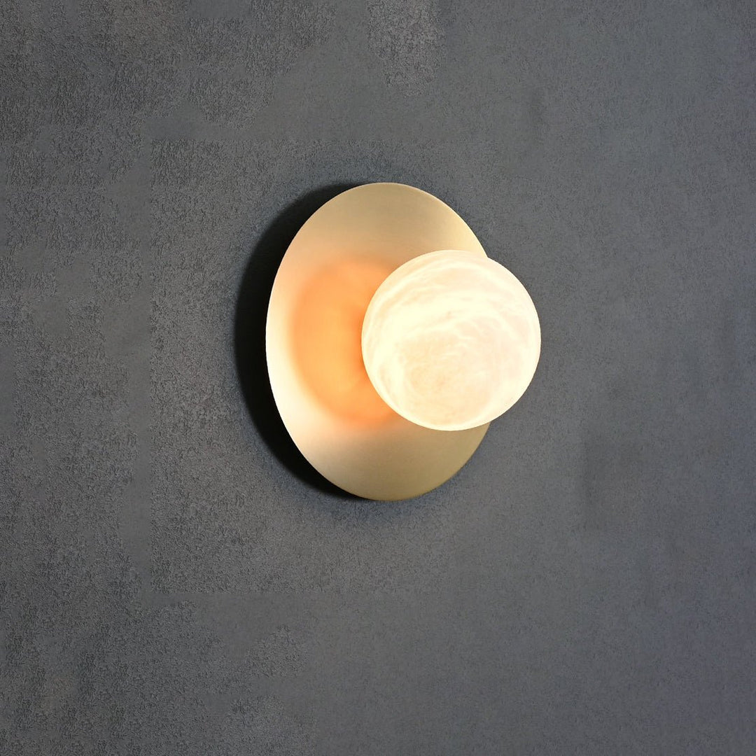 Round Alabaster Orb Sconce - Vakkerlight