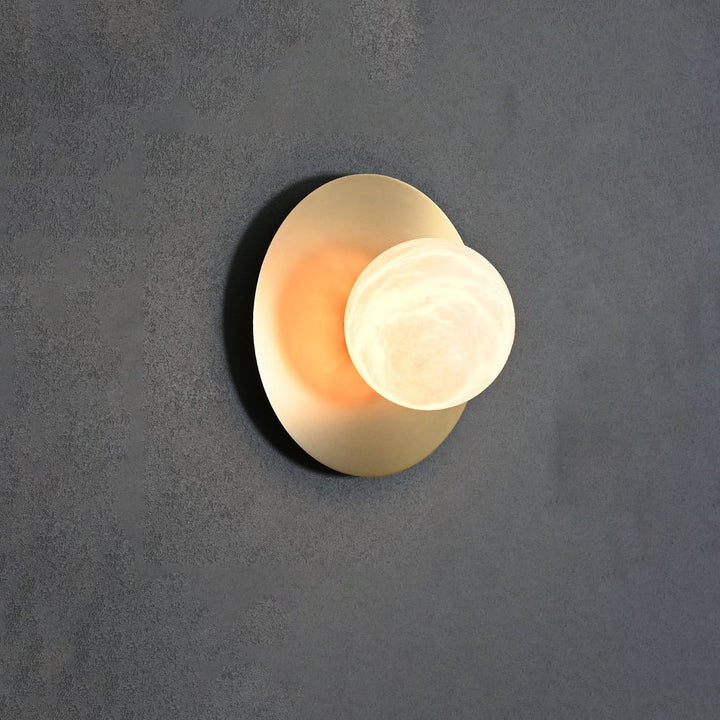 Round Alabaster Orb Sconce - Vakkerlight