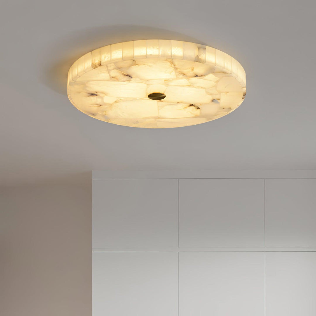 Round Alabaster Ceiling Lamp - Vakkerlight