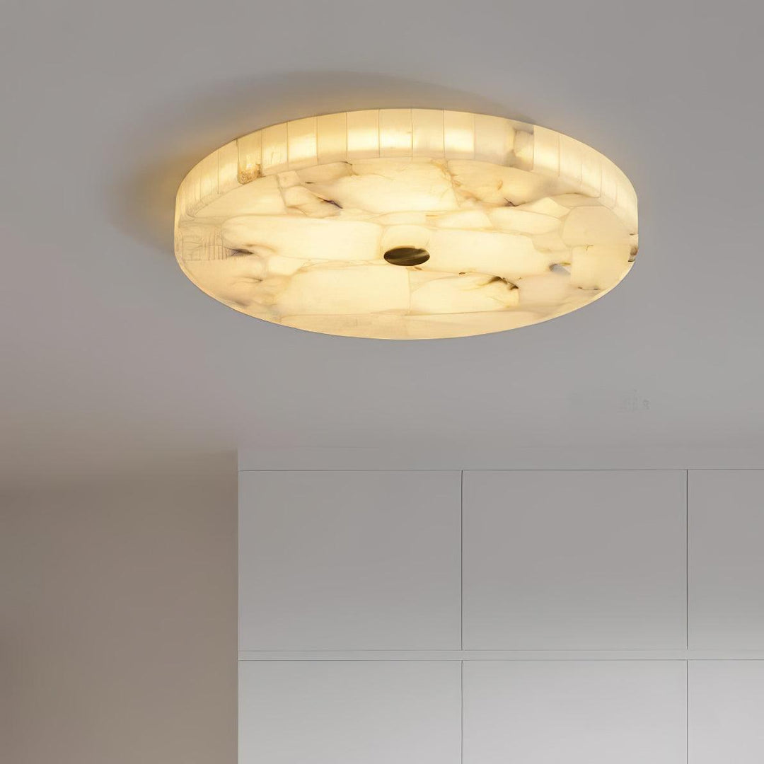 Round Alabaster Ceiling Lamp - Vakkerlight