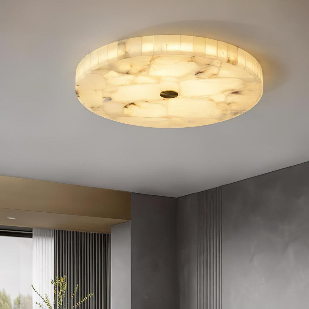 Round Alabaster Ceiling Lamp - Vakkerlight