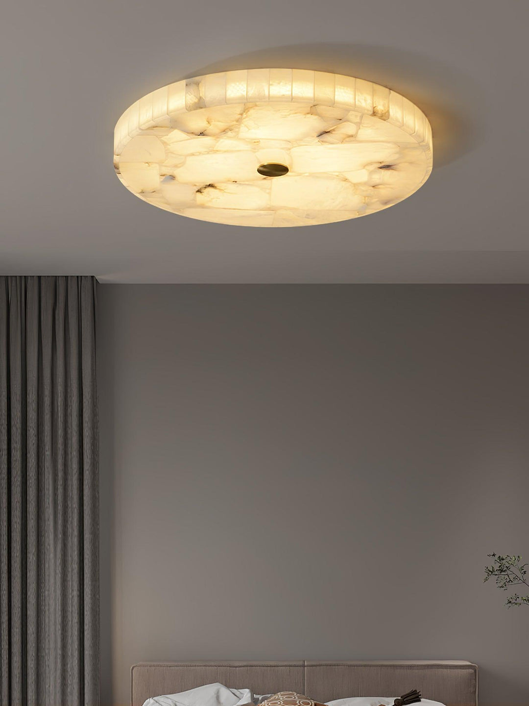 Round Alabaster Ceiling Lamp - Vakkerlight