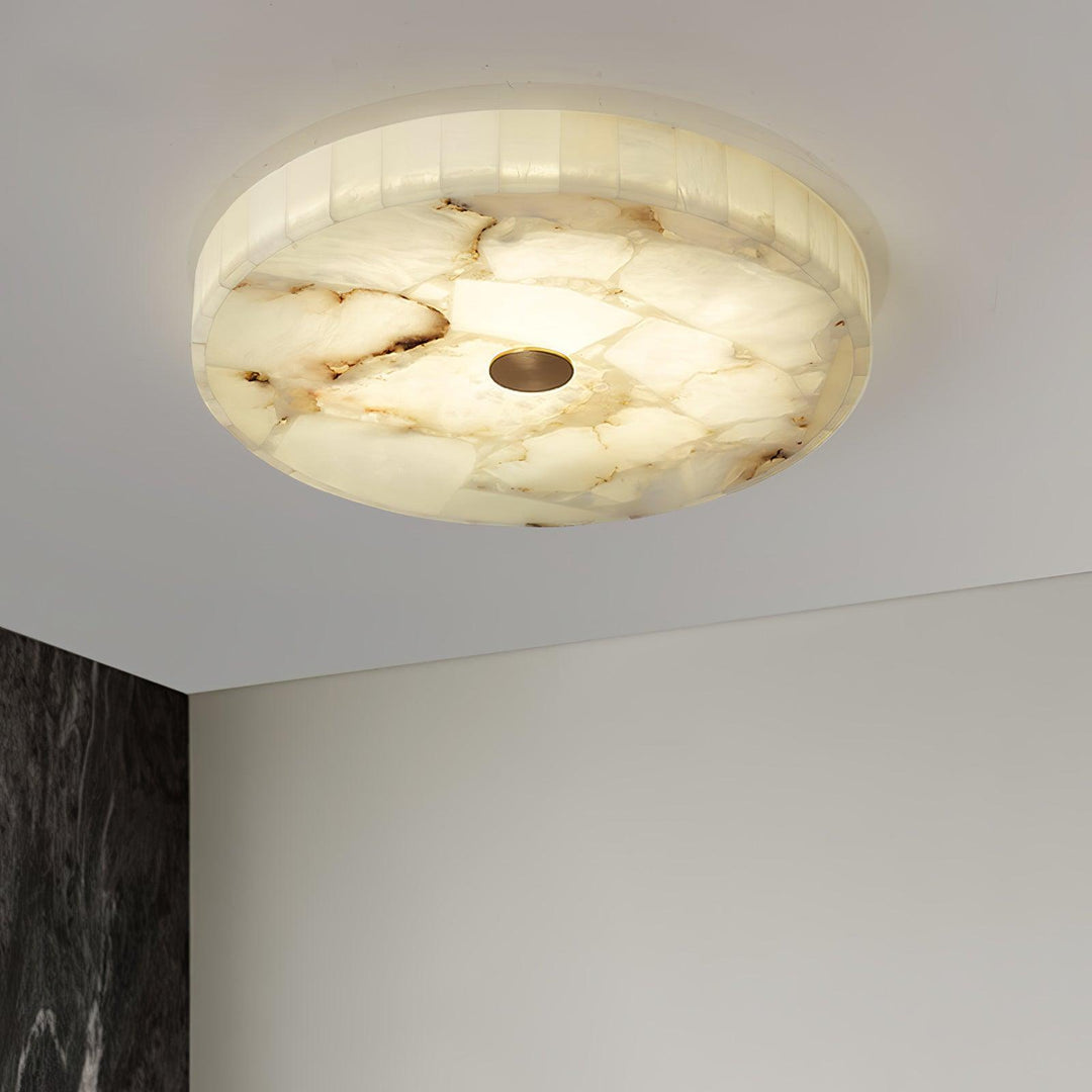 Round Alabaster Ceiling Lamp - Vakkerlight