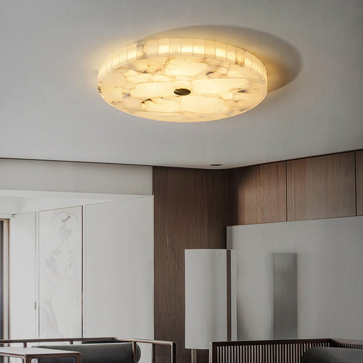 Round Alabaster Ceiling Lamp - Vakkerlight