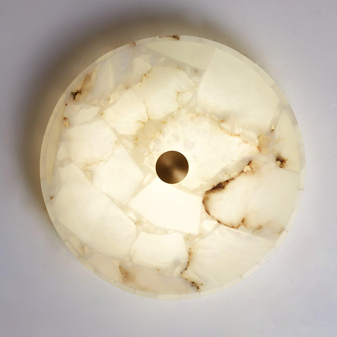 Round Alabaster Ceiling Lamp - Vakkerlight