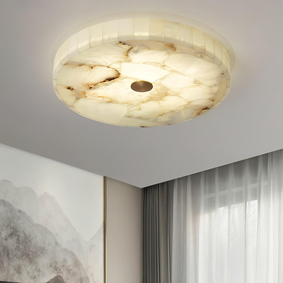 Round Alabaster Ceiling Lamp - Vakkerlight