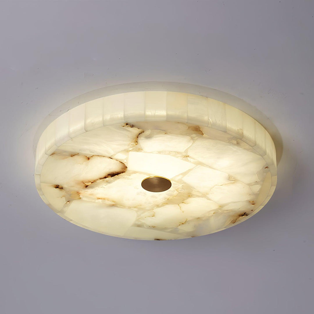 Round Alabaster Ceiling Lamp - Vakkerlight