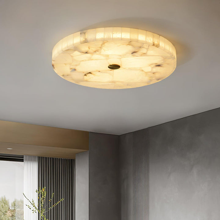 Round Alabaster Ceiling Lamp - Vakkerlight