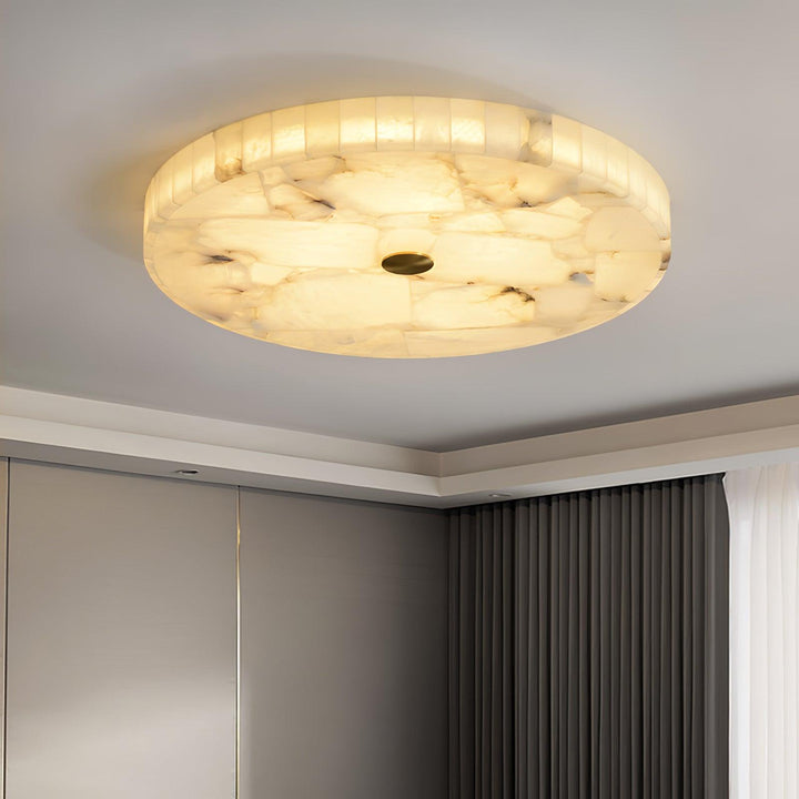 Round Alabaster Ceiling Lamp - Vakkerlight