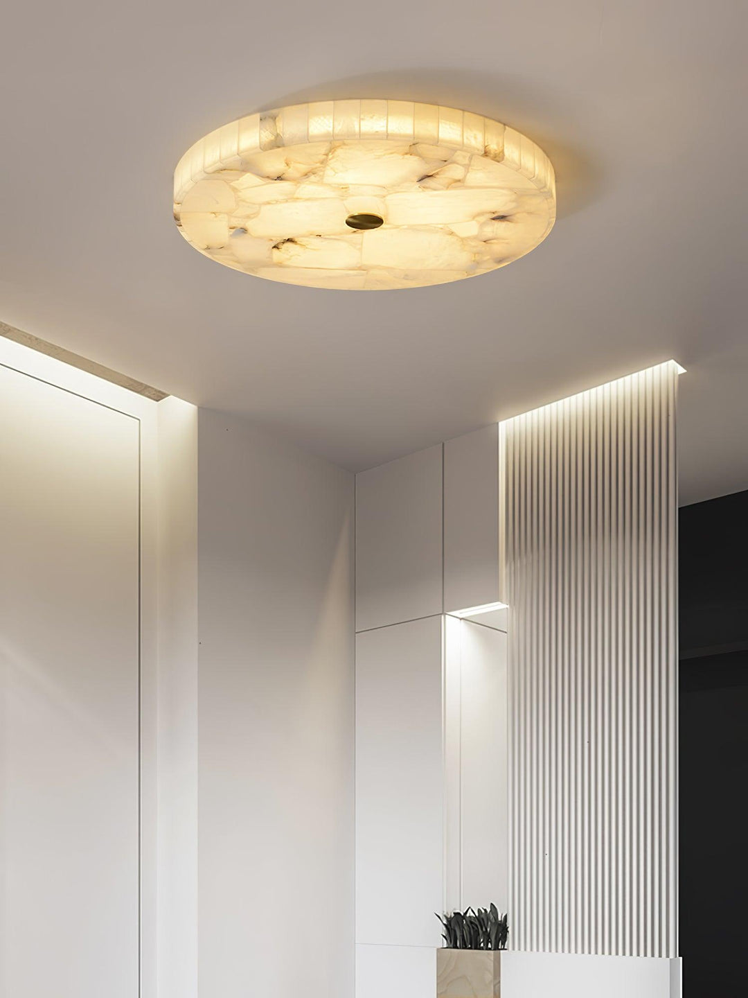 Round Alabaster Ceiling Lamp - Vakkerlight