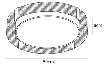 Ronde plafondlamp met lage profilering — Maattekeningen 1