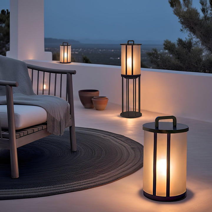 Round Pillar Acrylic Lantern Outdoor Lamp - Vakkerlight