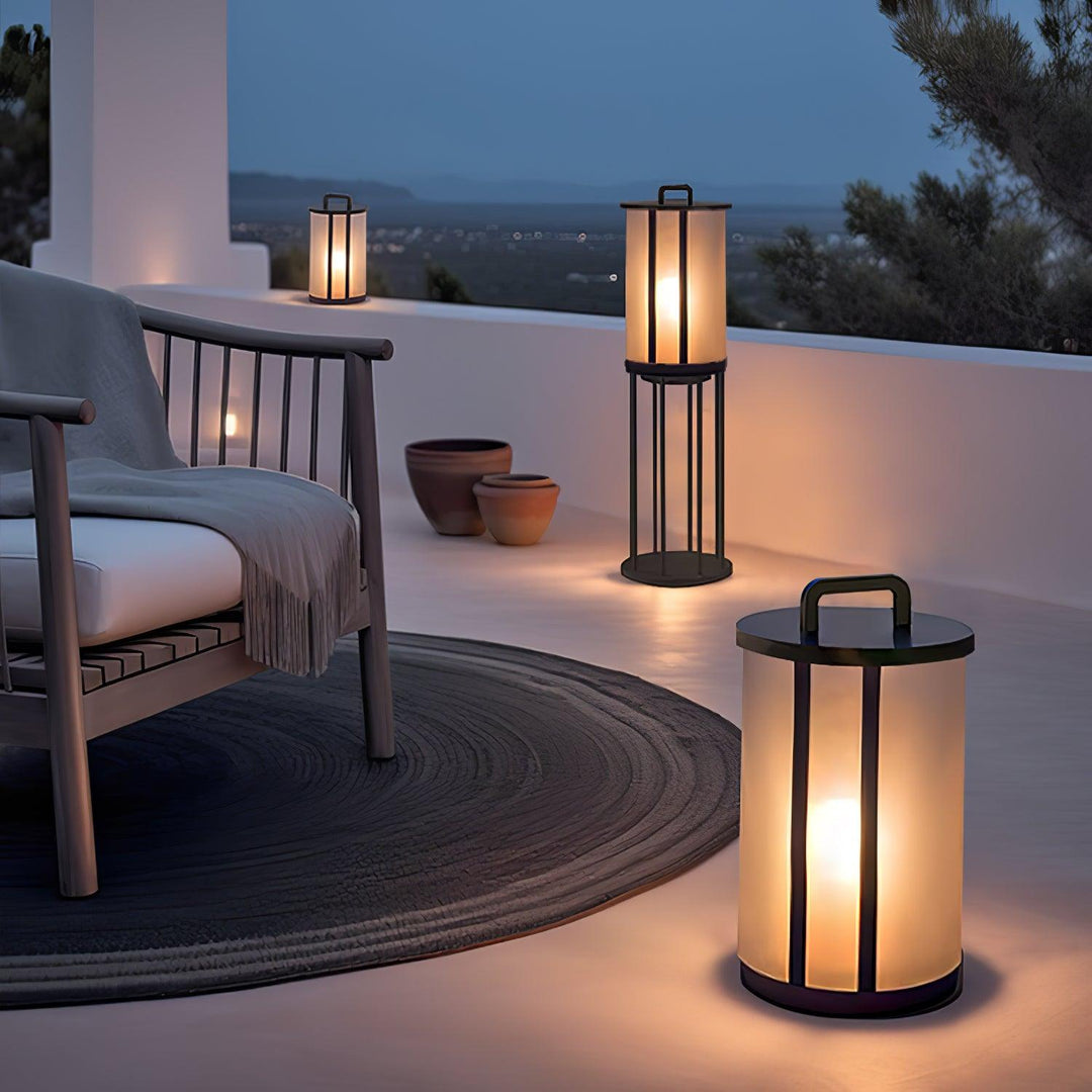 Round Pillar Acrylic Lantern Outdoor Lamp - Vakkerlight