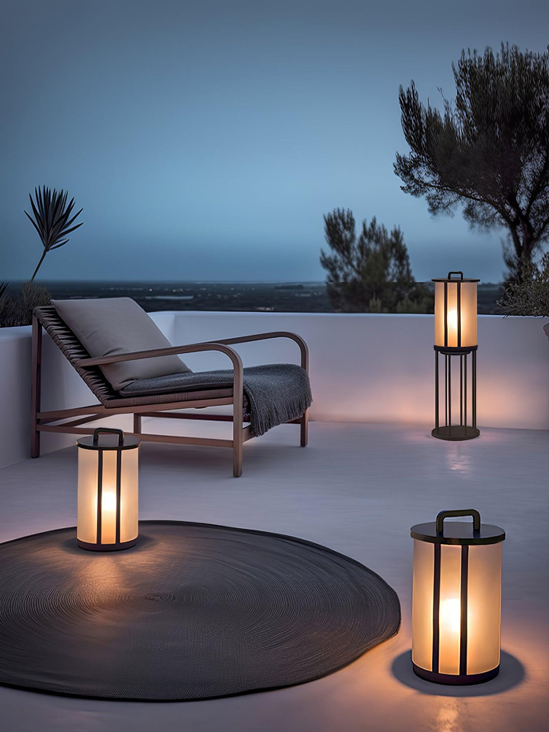 Round Pillar Acrylic Lantern Outdoor Lamp - Vakkerlight