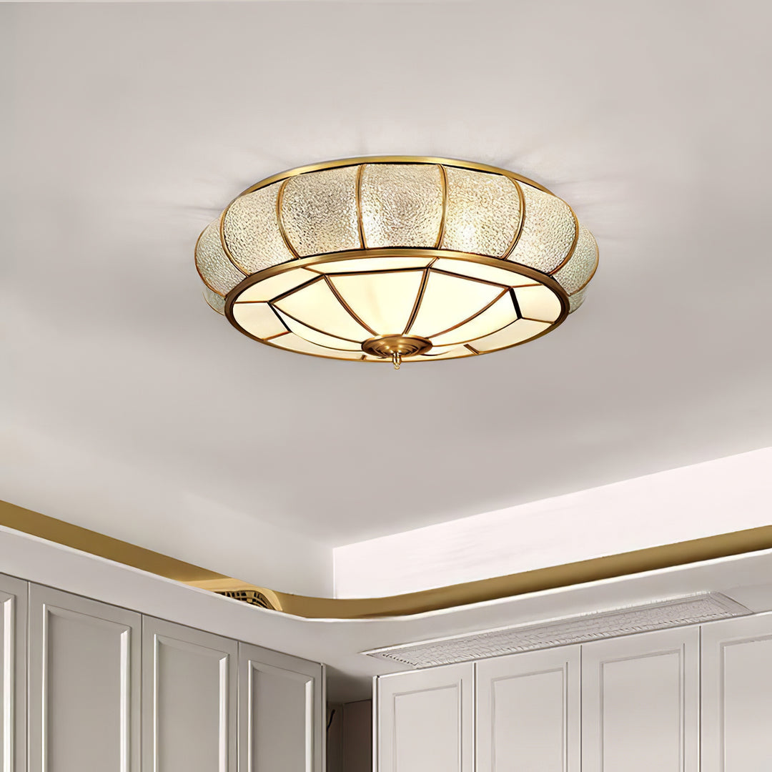 Round Textured Glass Ceiling Light - Vakkerlight