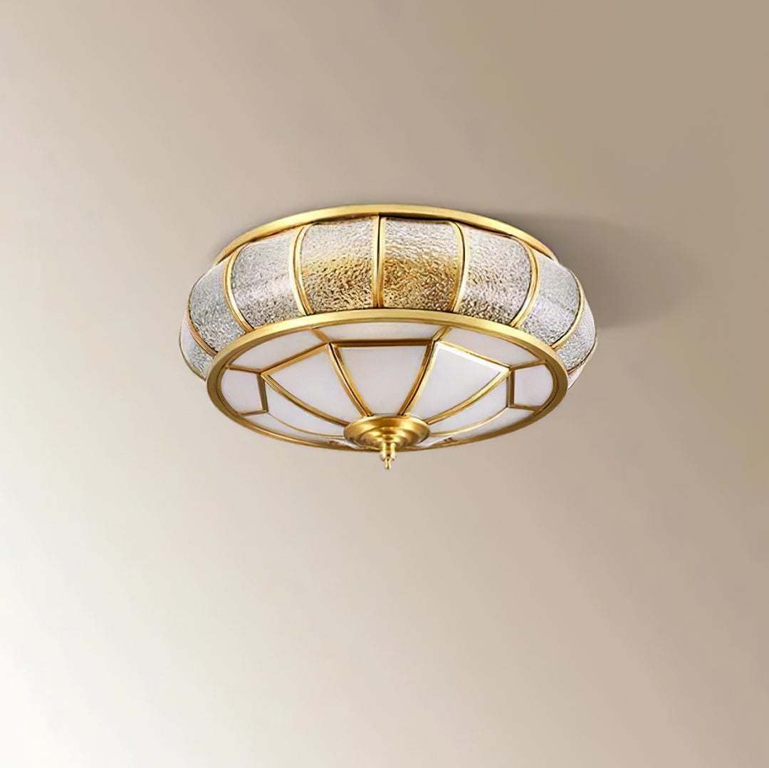 Round Textured Glass Ceiling Light - Vakkerlight