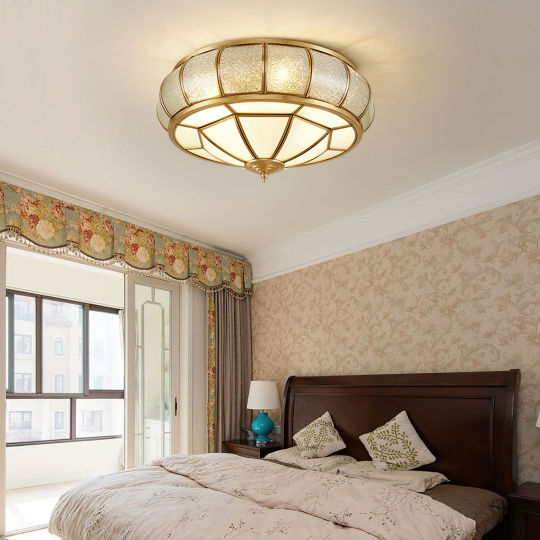 Round Textured Glass Ceiling Light - Vakkerlight