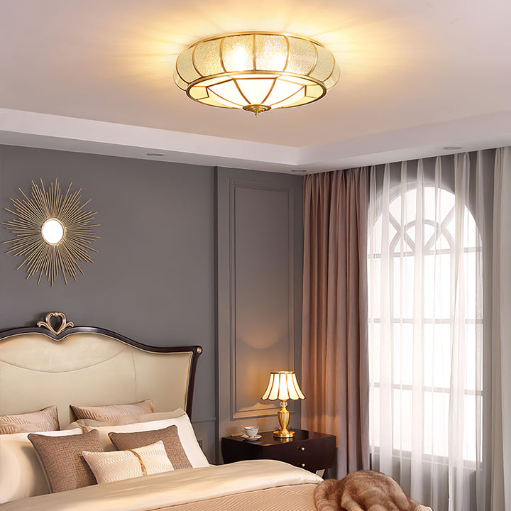 Round Textured Glass Ceiling Light - Vakkerlight