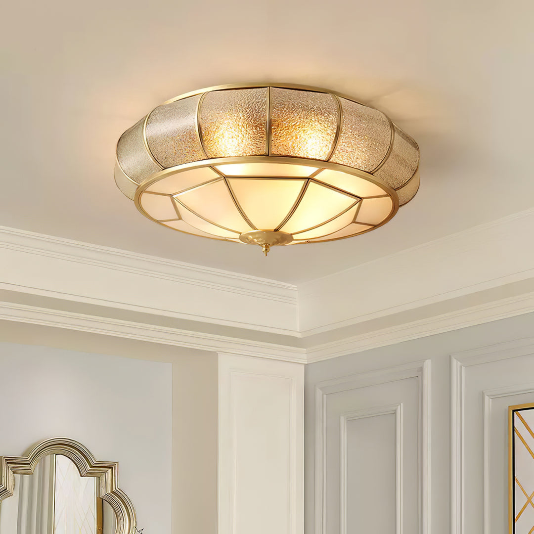 Round Textured Glass Ceiling Light - Vakkerlight