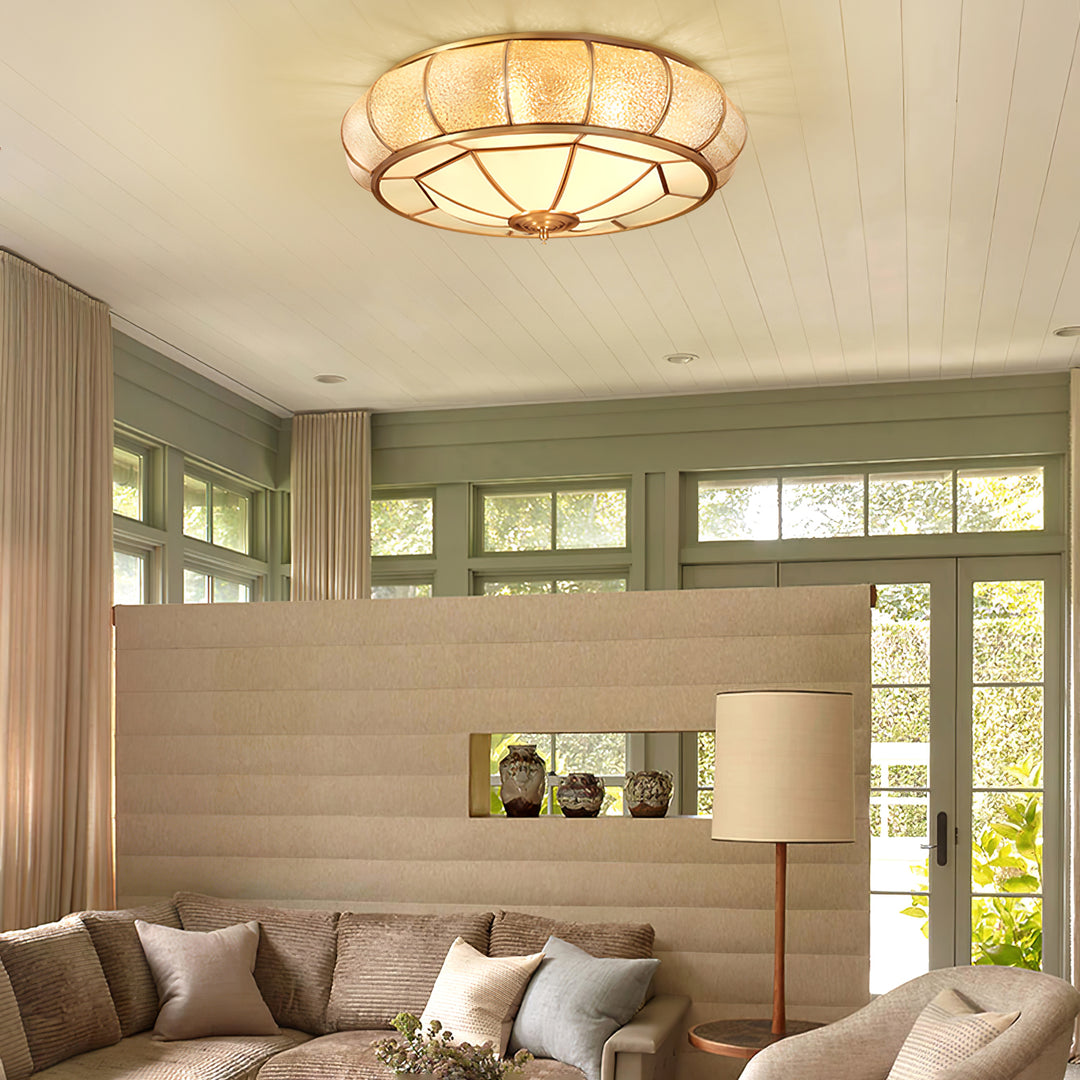 Round Textured Glass Ceiling Light - Vakkerlight