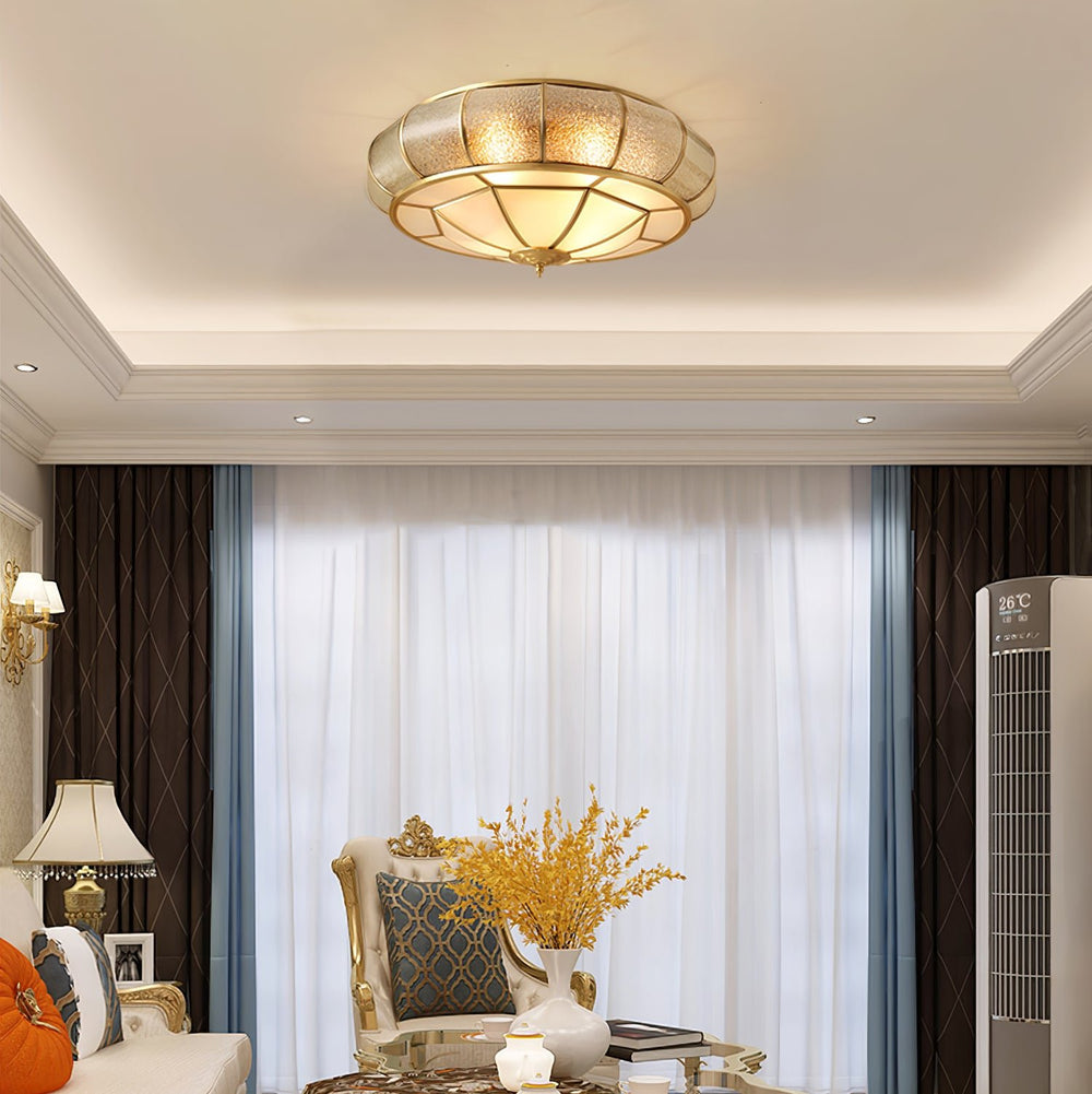 Round Textured Glass Ceiling Light - Vakkerlight