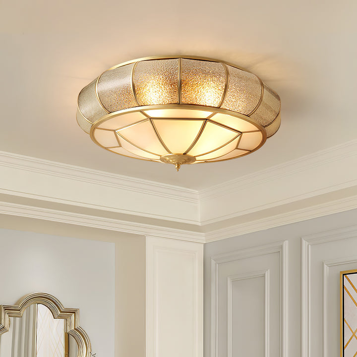 Round Textured Glass Ceiling Light - Vakkerlight