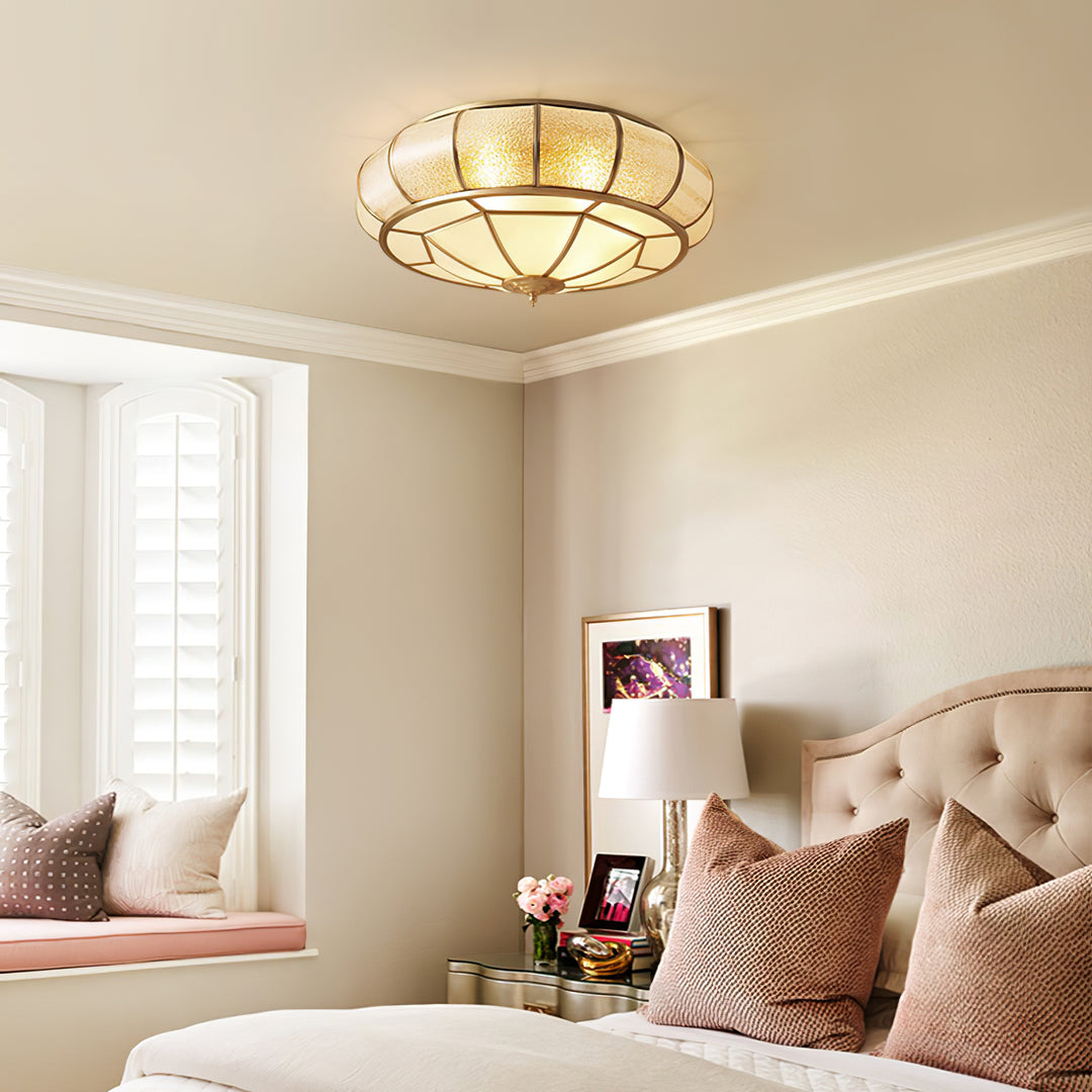 Round Textured Glass Ceiling Light - Vakkerlight