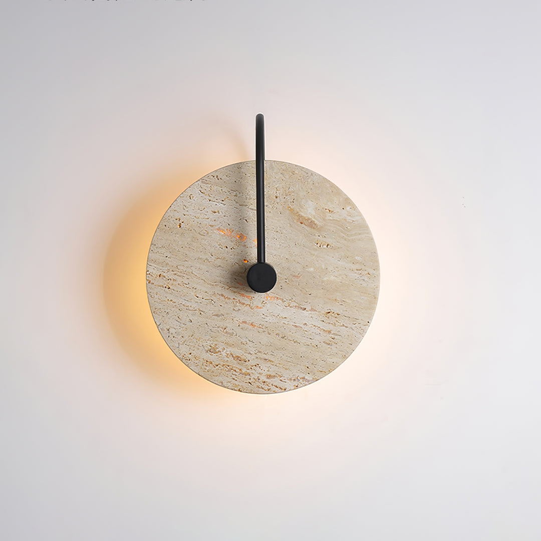 Round Travertine Wall Lamp