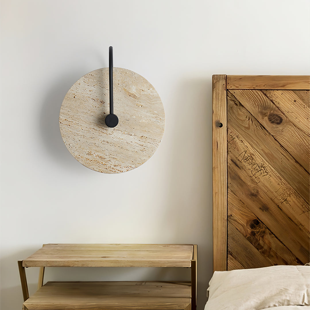 Round Travertine Wall Lamp