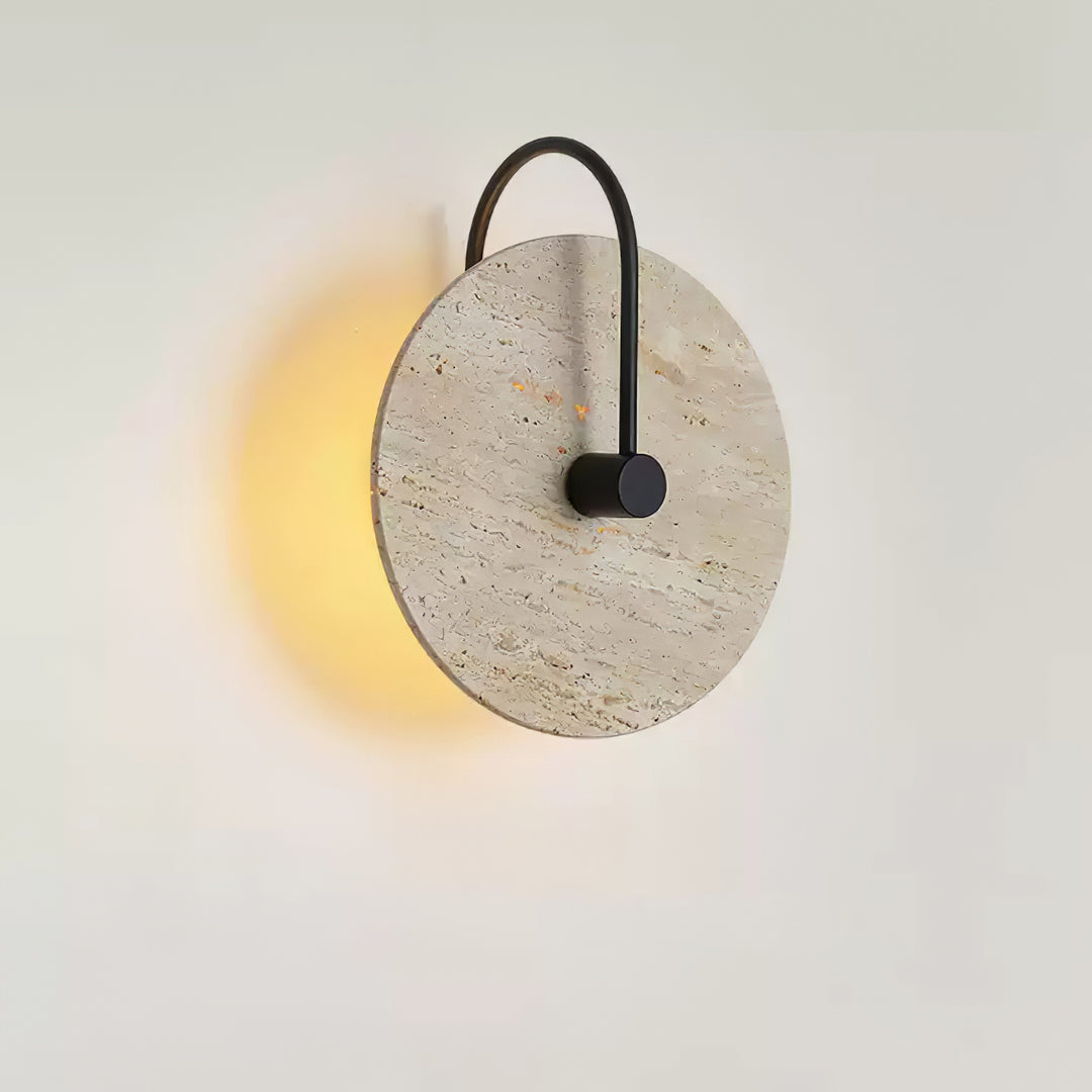 Round Travertine Wall Lamp